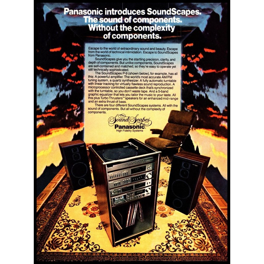 1981 Panasonic SoundScapes HiFi Stereo Vintage Print Ad Audiophile Wall Art